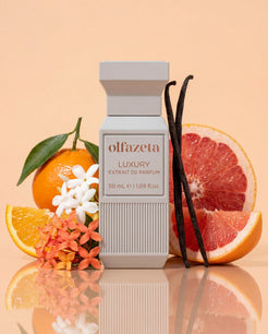 Világosszürke Olfazeta by Chogan Luxury N°137 flakon grapefruittal, naranccsal, jázminnal és vaníliarudakkal